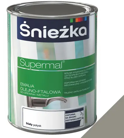 Фарба Sniezka емаль 0,8 л попеляста Польша F585 RAL7023
