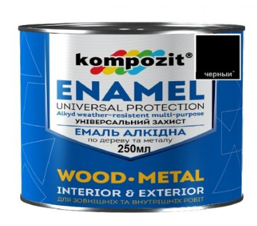 Емаль Композит ПФ-115 чорна матова 0,25кг