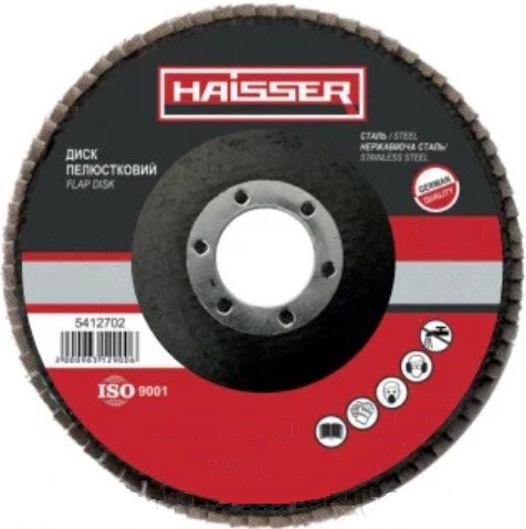 Диск пелюстковий плоский 125*22,2  Р100 (HAISSER) T27