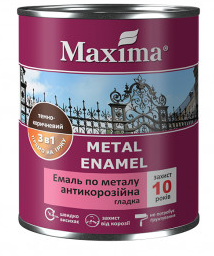 Емаль Maxima 3в1антикор гладка вишнева 0,75 л