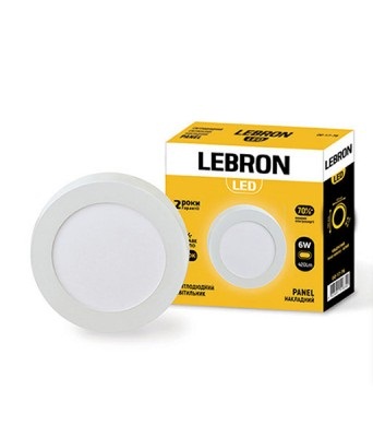 Світильник Lebron LED L-PRS-641, 6W, нак-ний, 4100K, з блоком живлення.