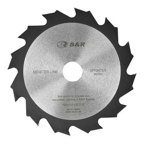 Диск розпилювальний S&R 190x30x2,4мм FZ/AТВ 12 зуб. Sprinter Meister + кільця 20/25,4