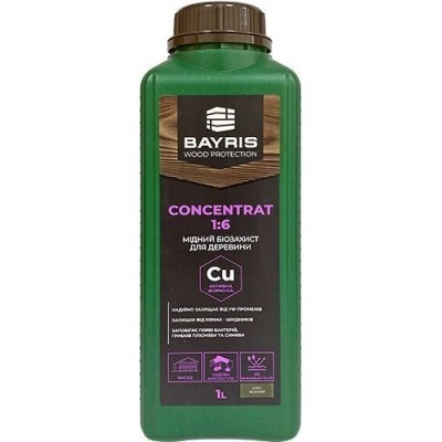 Мідний біозахистний засіб для деревини CONCENTRAT 1:6 BAYRIS (коричневий) 1л