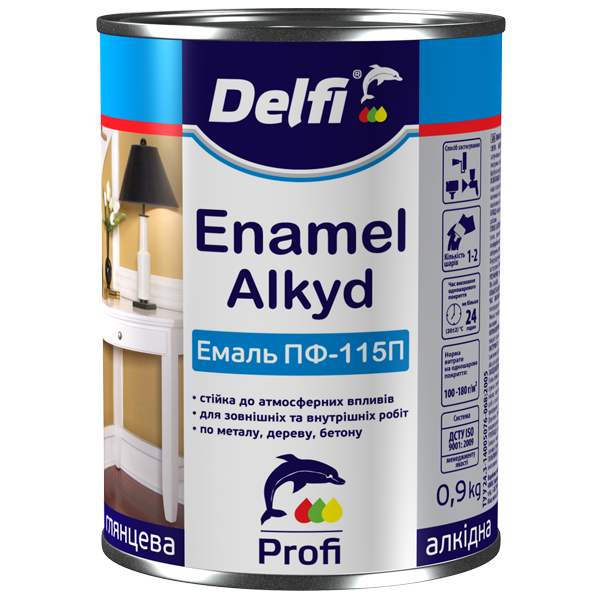 Емаль Delfi 0,9 кг жовта