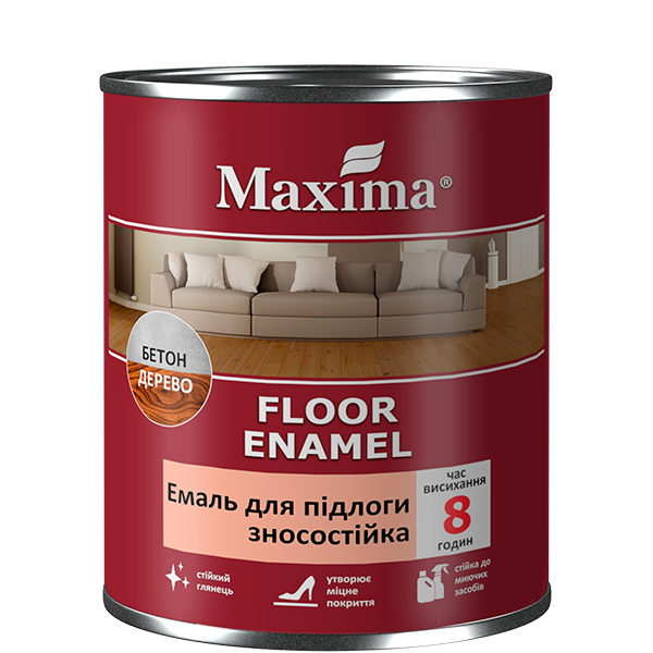 Емаль Maxima для підлоги 0,7 кг червоно-коричнева