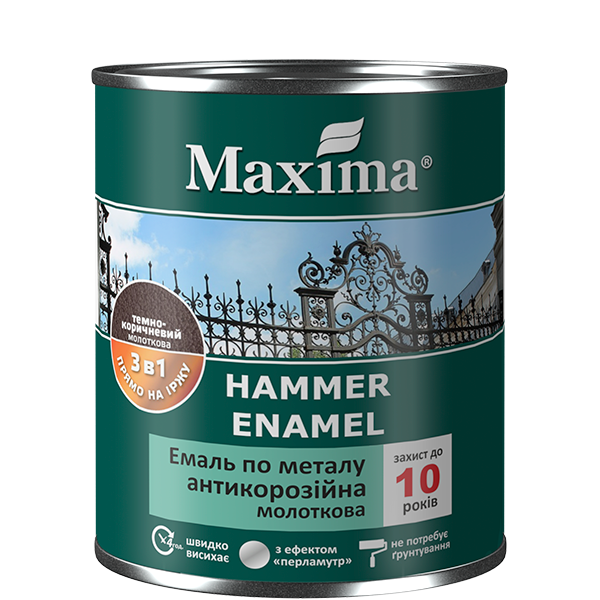 Емаль Maxima МОЛОТКОВА 3в1антикор  бронза 0,75 л