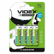 Батарейка Videx LR6/AA лужна 4pcs SHRINK TEAR BOX 