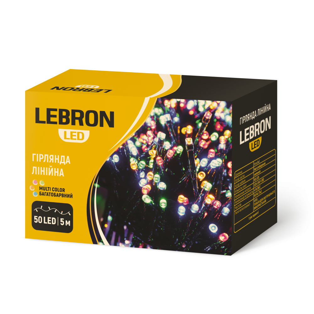 LED гірлянда LEBRON штора 3х0,7м, зірка 138LED, жовта, IP20