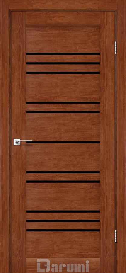 Двері VERSAL  800*2000, Горіх роял, Чорне скло
