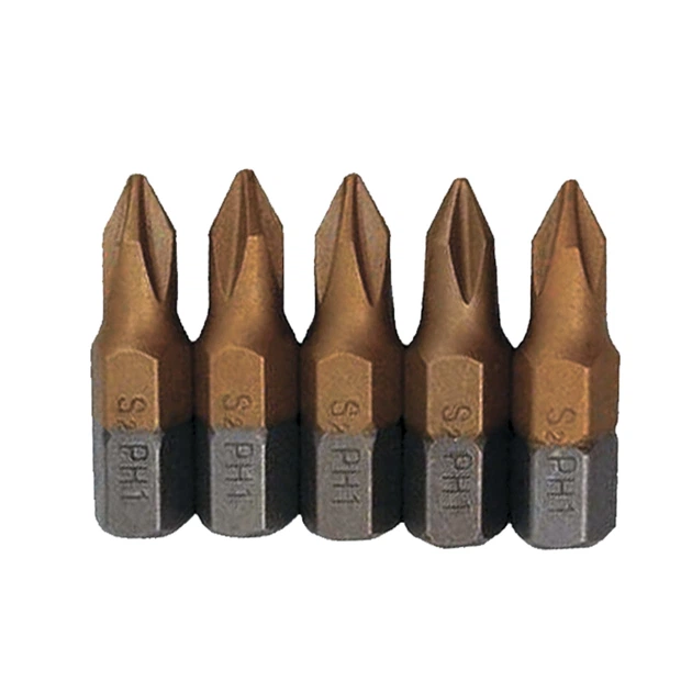 Набір біт S&R PH1/2/3, PZ1/2 x 25 мм, сталь S2, 5 шт