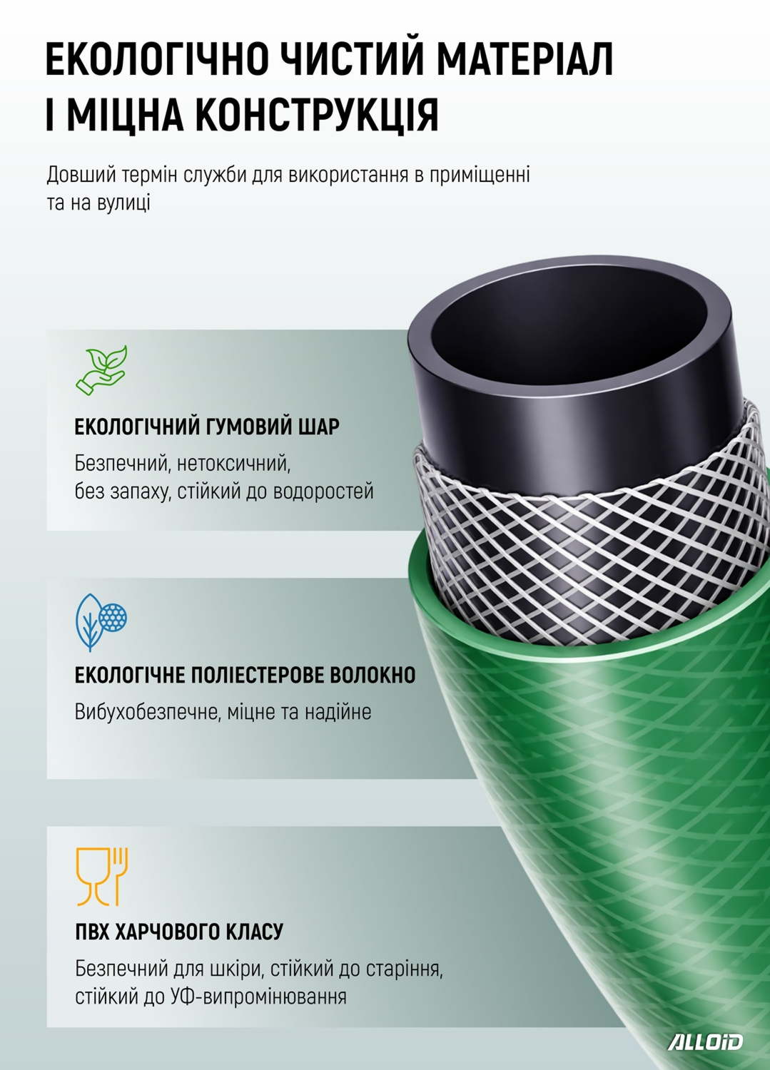 Шланг армований 3-х шаровий, "Emerald Dragonfly" 3/4" 50м. Alloid Base — фото 4