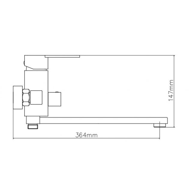 Змішувач для ванни цинк, хромкарт.35мм Venta Vt335dc(Neb7) — фото 2