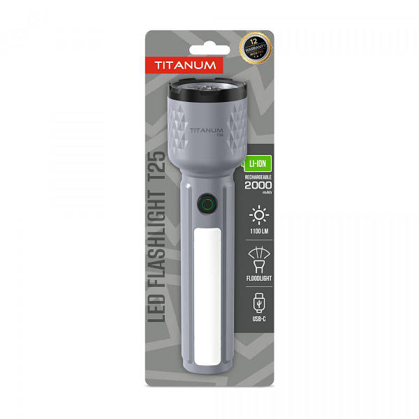 Портативний світлодіодний ліхтарик TITANUM TLF-T25 1100Lm Gray — фото 2