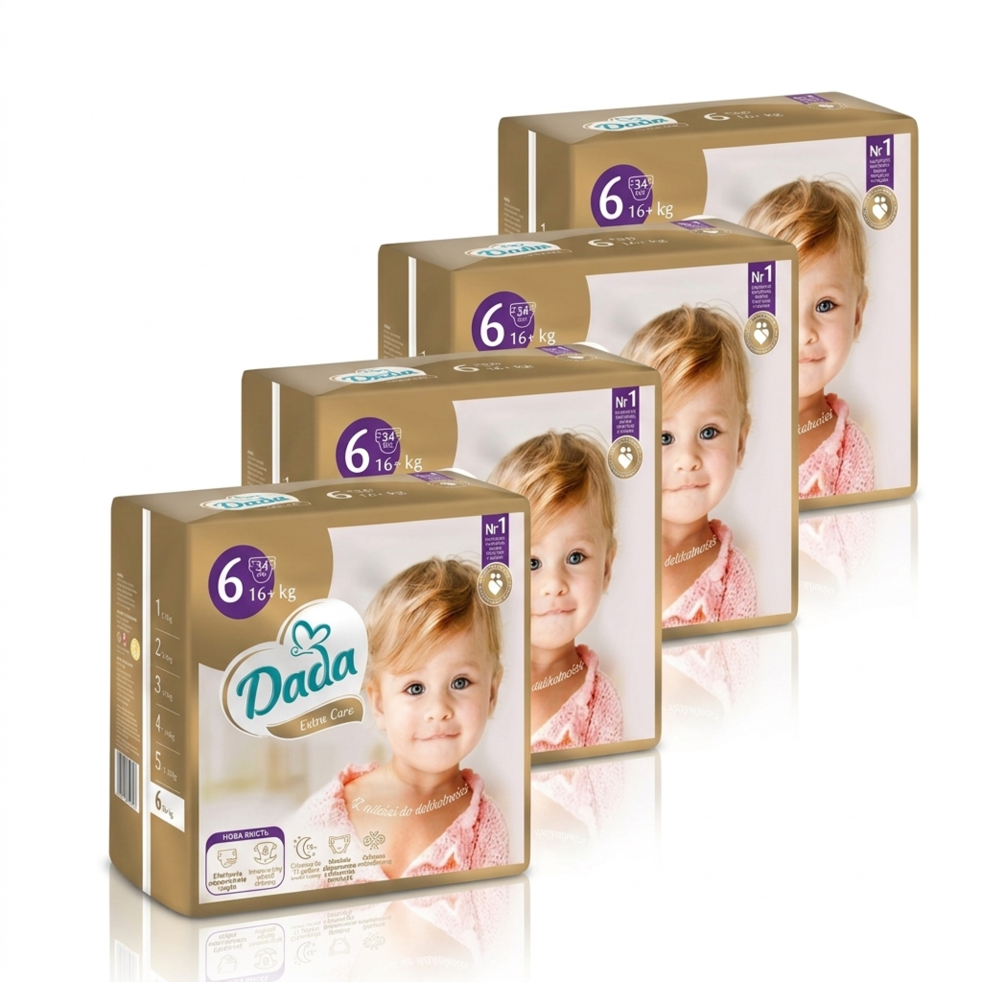 Дада памперс 6 Large екстра Care (16кг+) 34шт