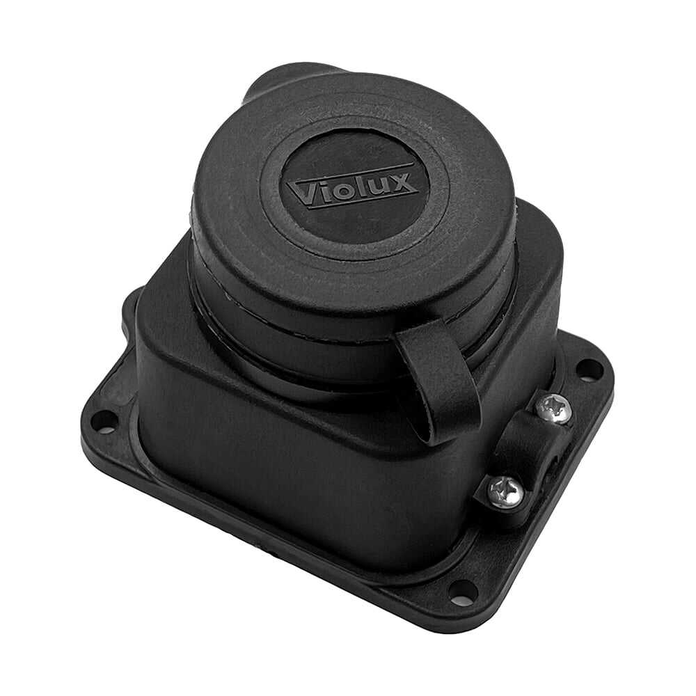 розетка каучук Violux 16A одинарна з кришкою Ip44