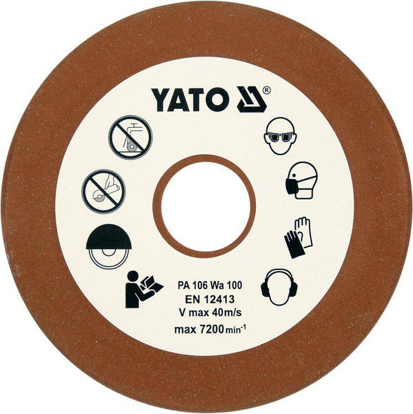 Диск точильний для ланцюгів Yato, Ø= 108/23, T= 3,2 ММ, G 100 — фото 3