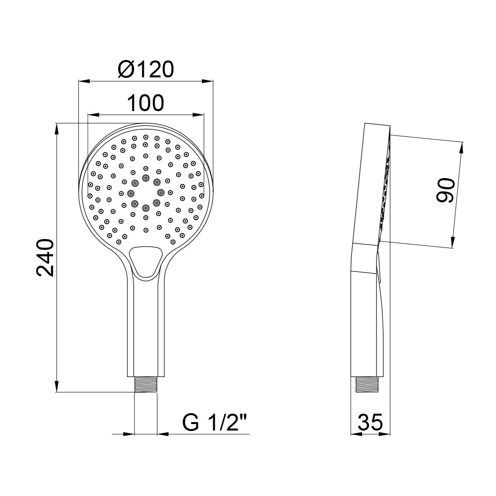 Лійка для душу Rucni, d120 мм, Matt Black округла QTRUCA120O3KBB Qtap — фото 3