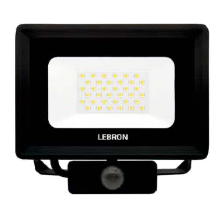 LED прожектор Lebron LF-10S, 10W, 6500K, 800Lm, 230V, д.руху IP65
