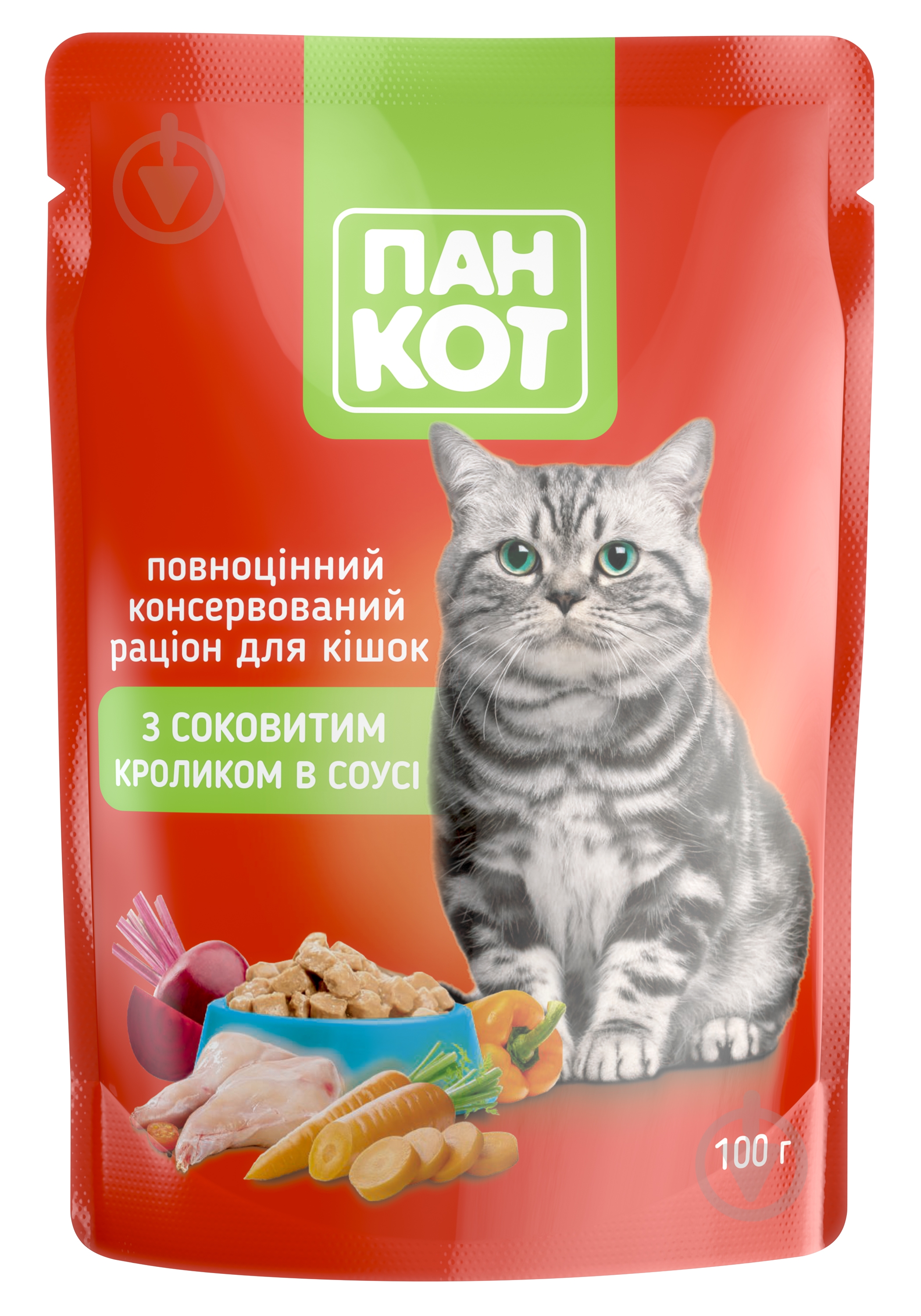 Корм для котів Мяу з кроликом в соусі 100г