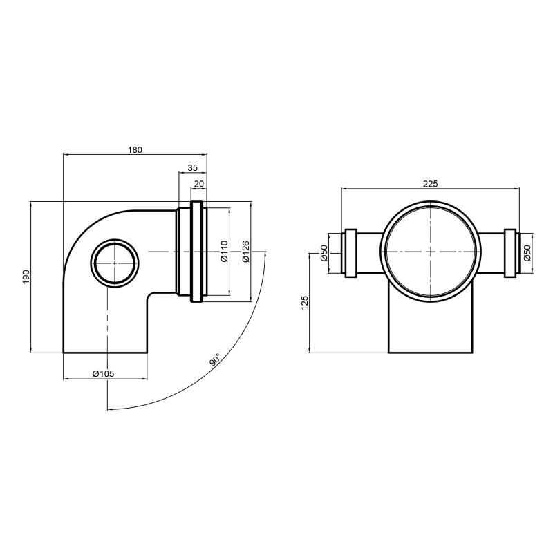 Коліно d110x90* Sewage — фото 3
