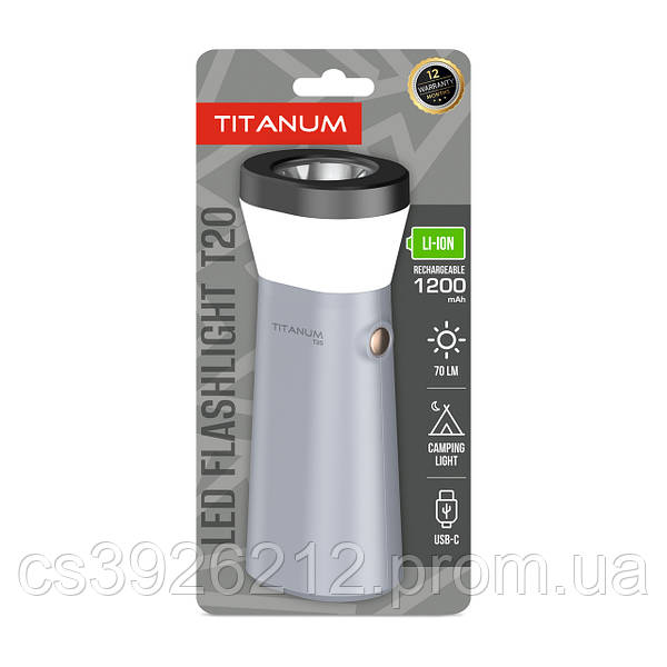 Портативний світлодіодний ліхтарик TITANUM TLF-T20 70Lm Gray — фото 3