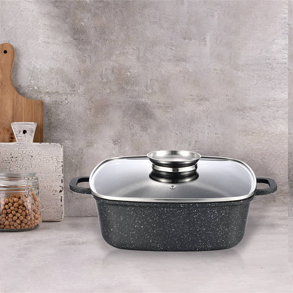 Каструля GUSTO покриття Marble квадр 22*9,5см/3,5л. — фото 3