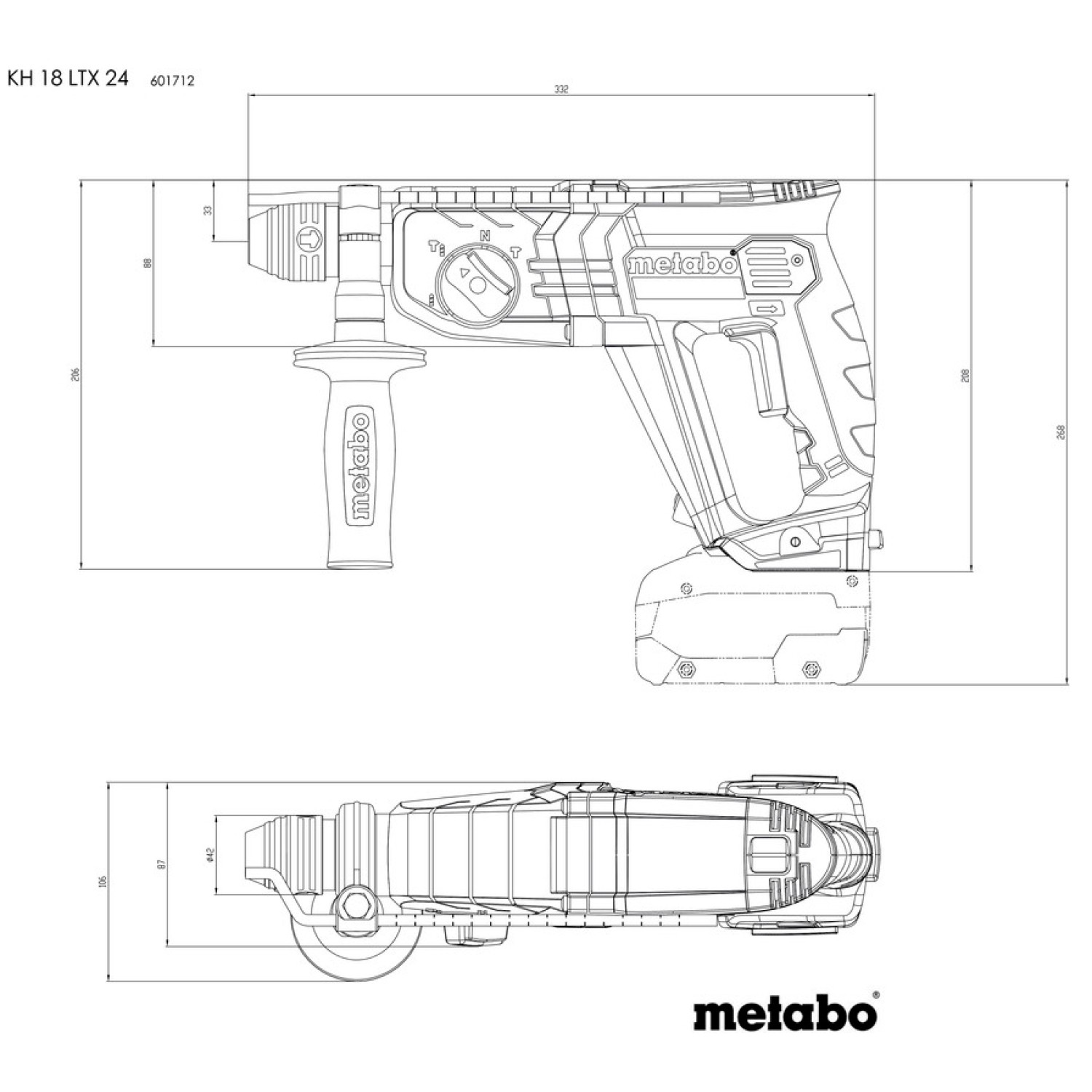 KH 18 LTX 24 Акумуляторний перфоратор щітковий (каркас)