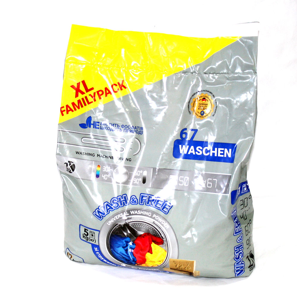 WASH&FREE Пральний порошок Універсальний 1,5кг