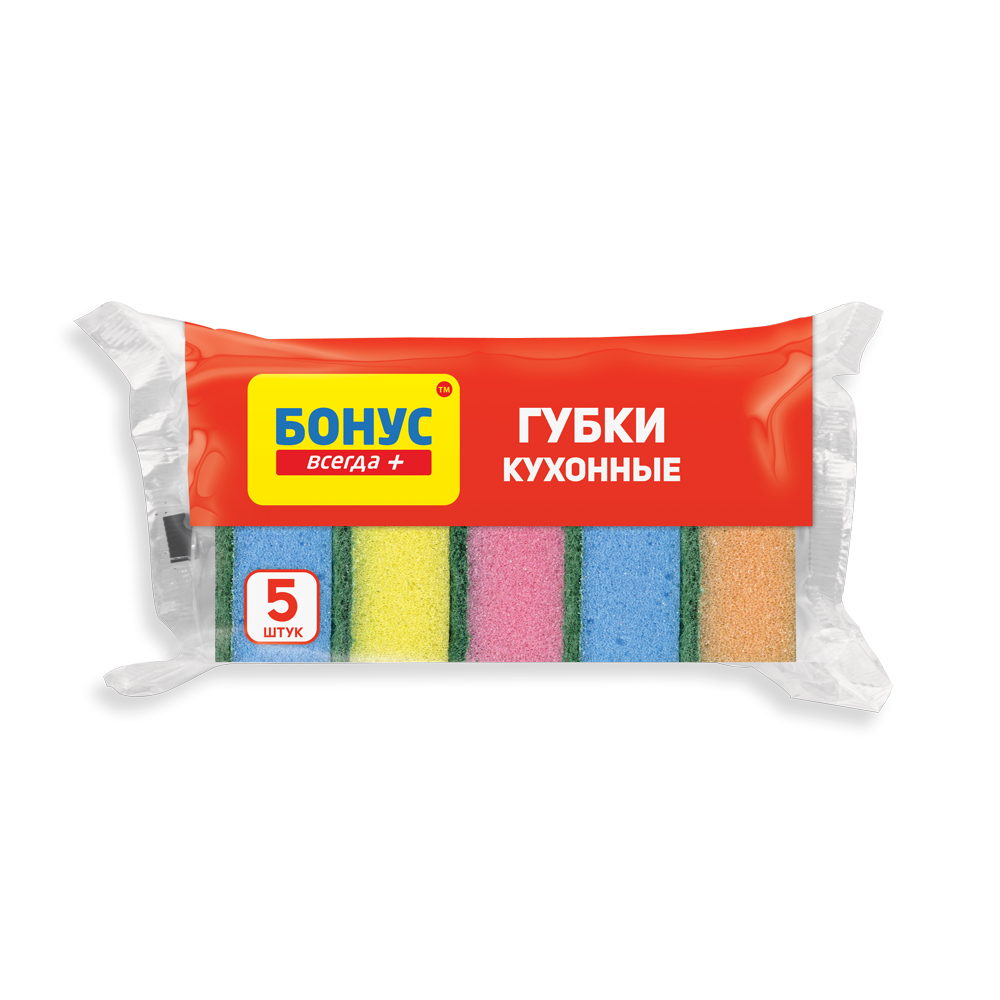БОНУС Губка кухонна 5 шт