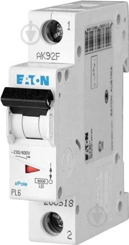 Автоматичний вимикач Eaton PL6-C10/1P 10A 6.0kA
