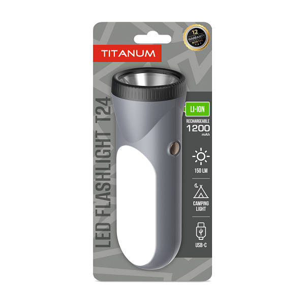 Портативний світлодіодний ліхтарик TITANUM TLF-T24 150Lm Gray — фото 3
