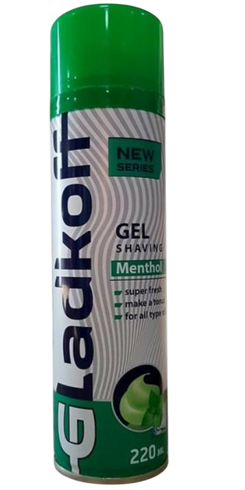 Gladkoff гель д/гоління 220мл Ментол