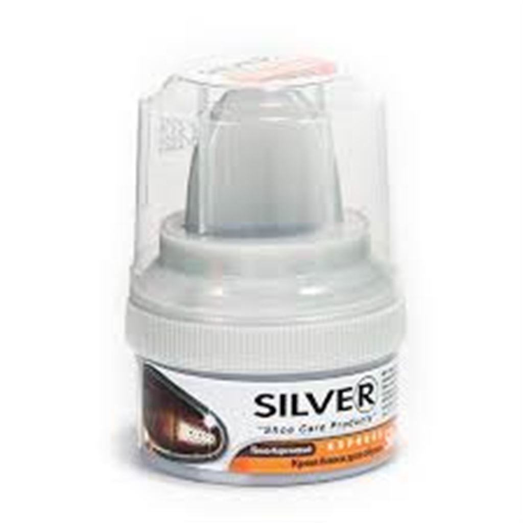 Крем-блиск Silver для взуття, Коричневий, 50 мл