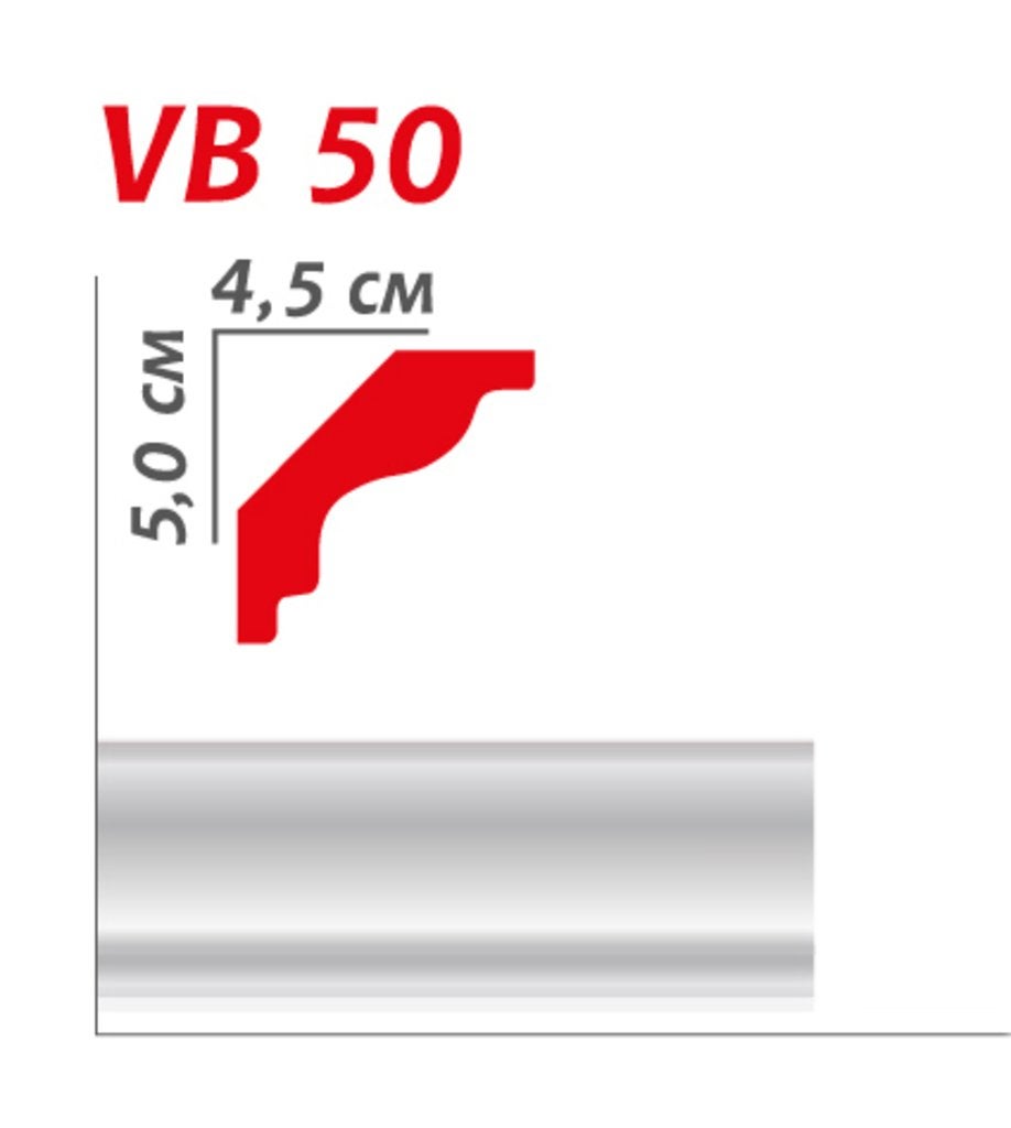 Плінтус полістірольний Viva Style VB 62 (62*32*2м) (70шт/уп)
