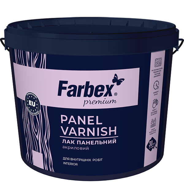 Лак Farbex акриловий 3,0 л панельний глянсовий