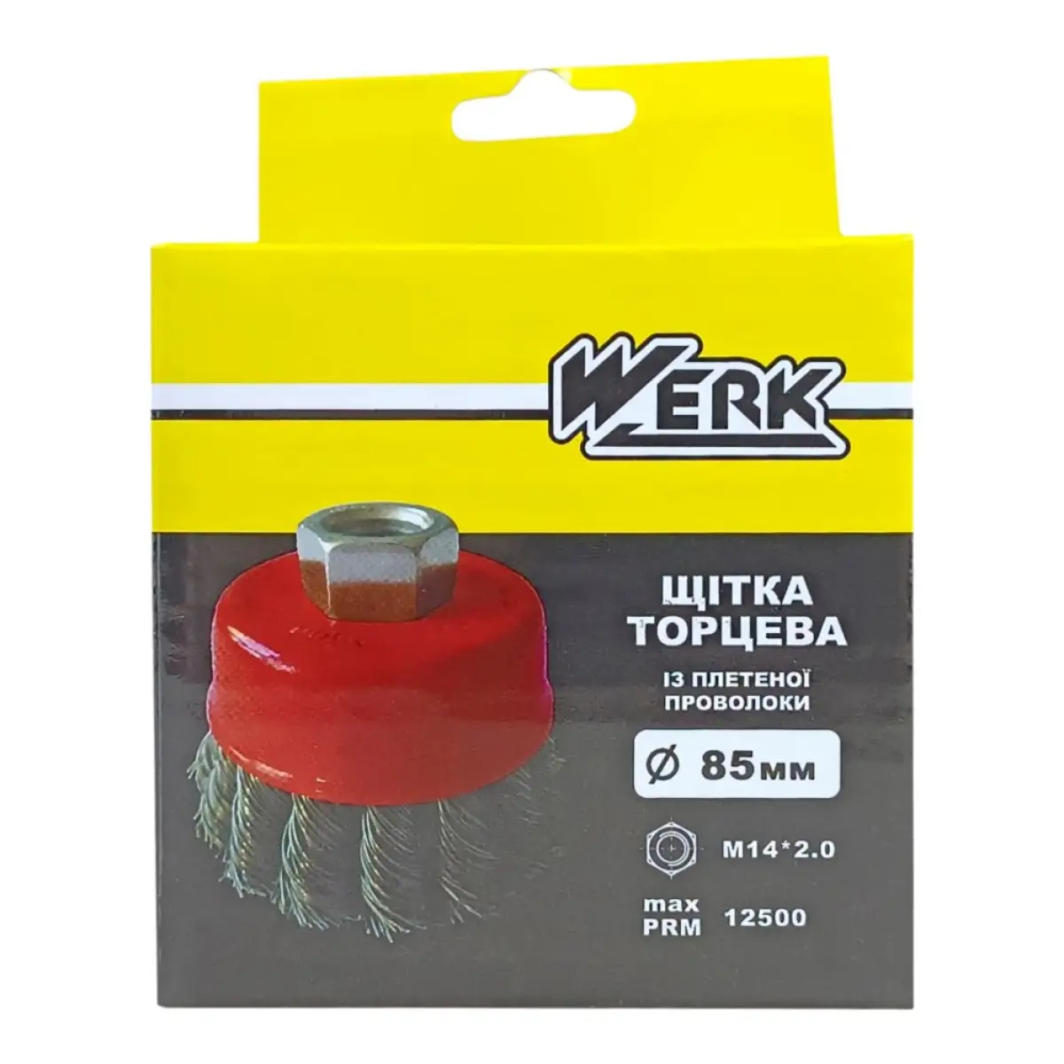 Щітка торцева із плетеної проволки,65мм М14 Werk