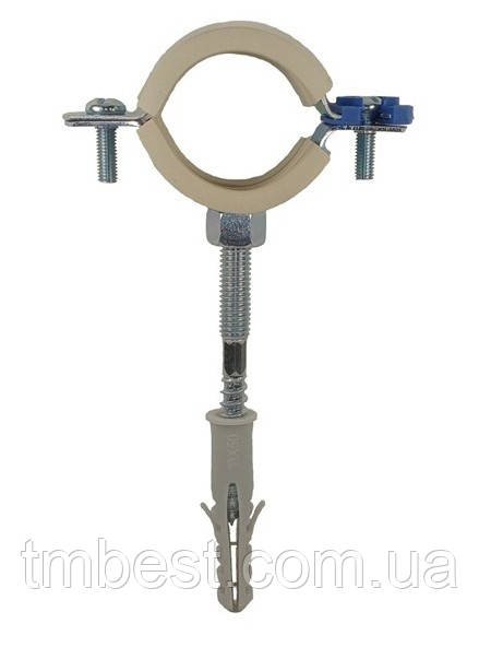 Хомут 1/2" з білою гумою (D20-25 мм)