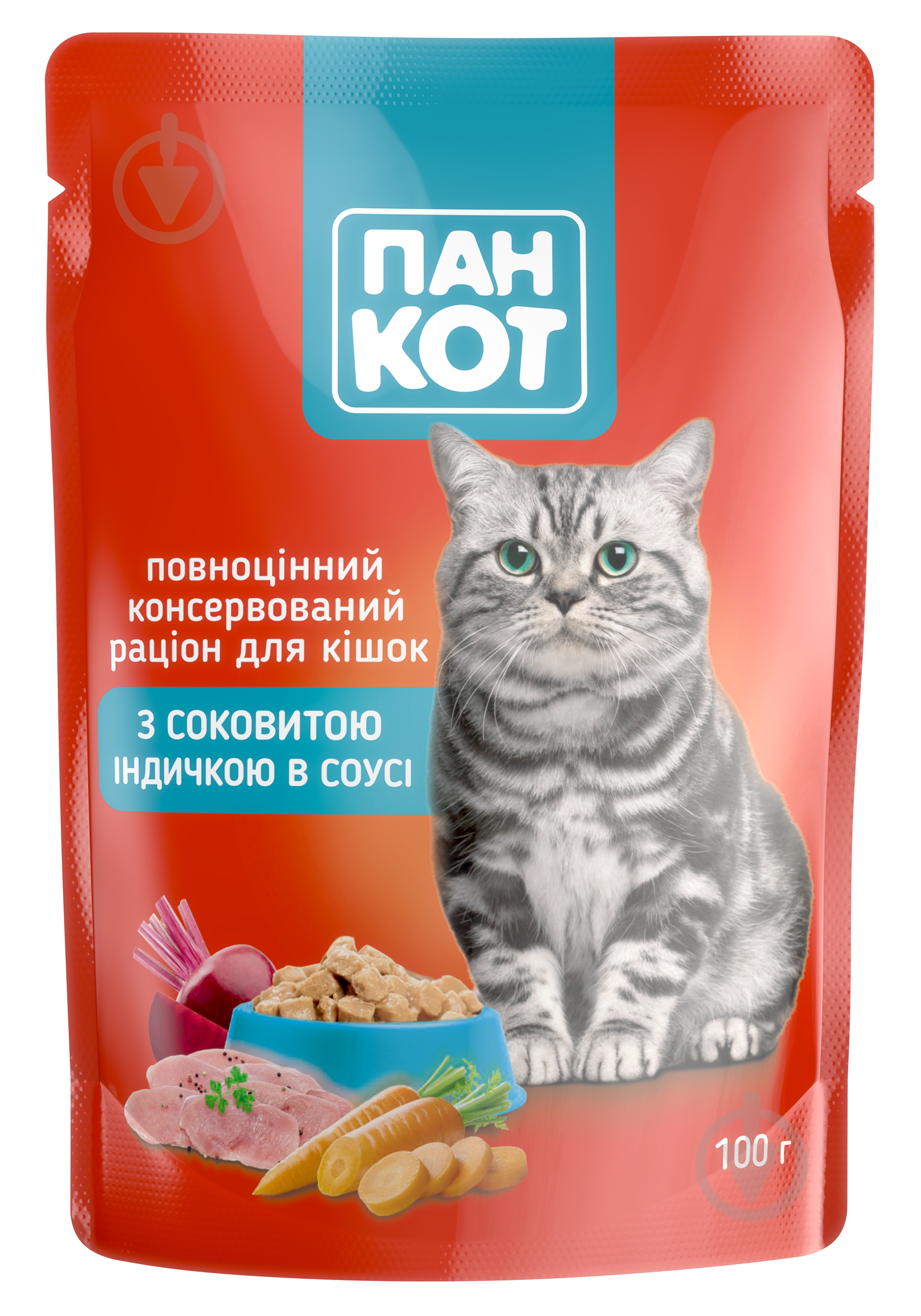 Корм для котів Мяу з Індичкою в соусі 100г