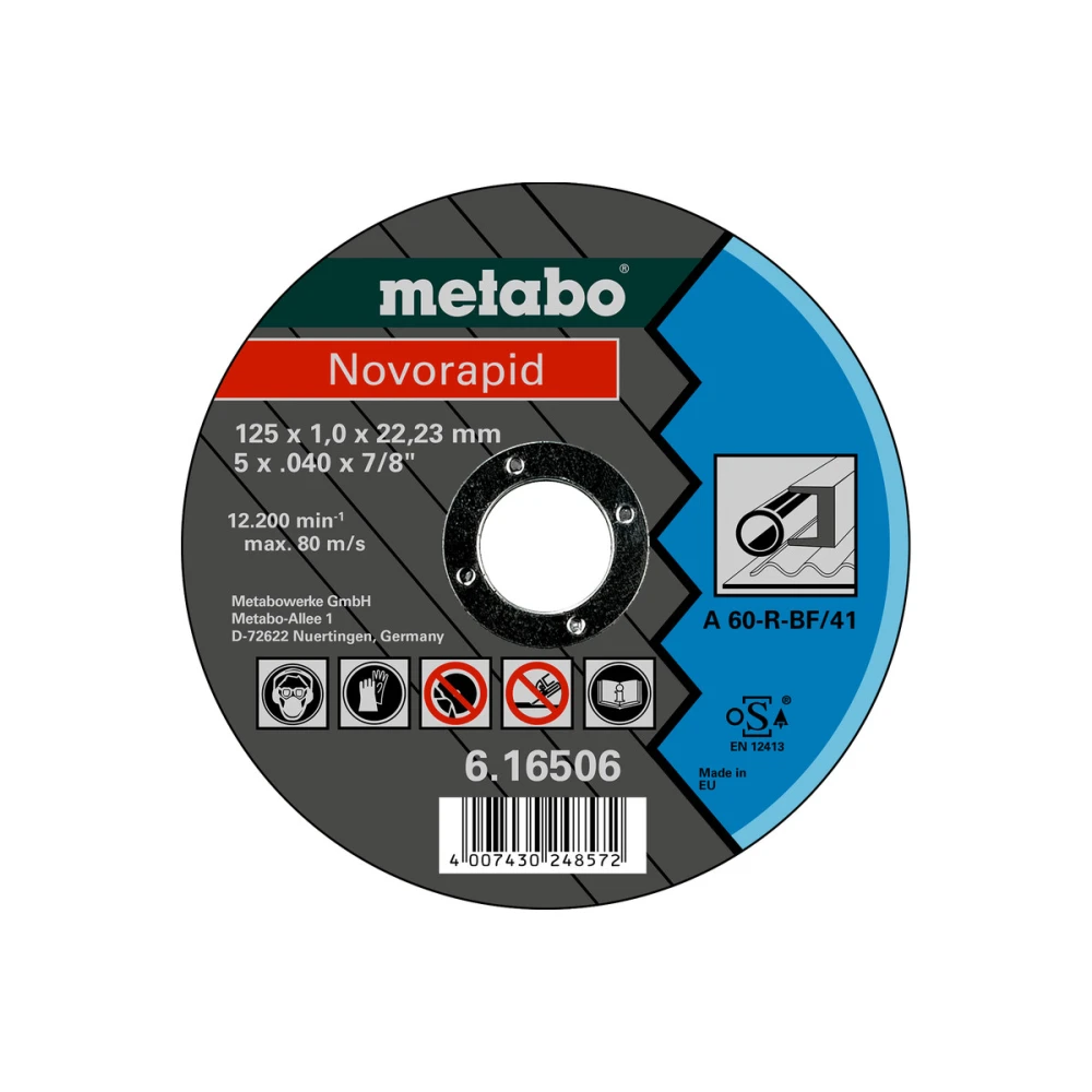 125x1,0x22,2 мм, Novorapid (Basic), плаский (41), Inox, Відрізний Диск, A46-T