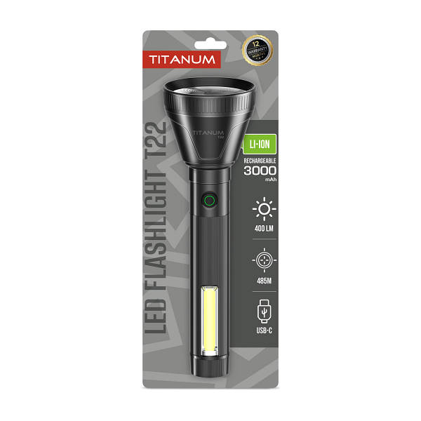 Портативний світлодіодний ліхтар TITANUM TLF-T22 400Lm Black — фото 3