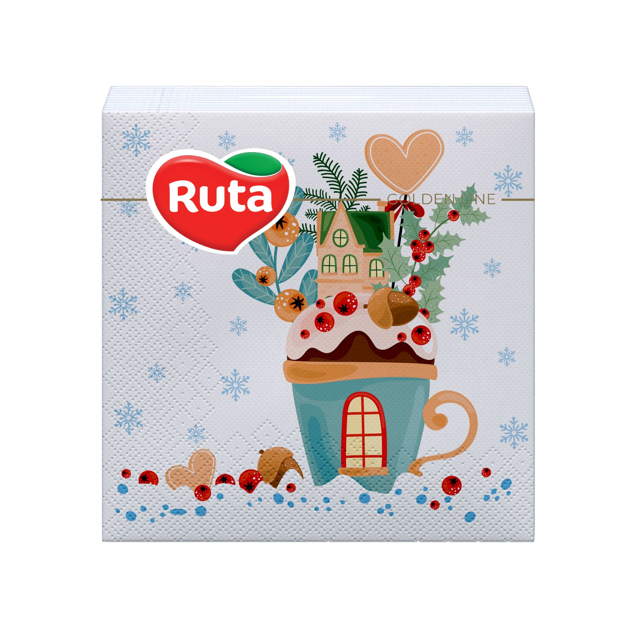 Серветки столові Ruta 2 шари, 33x33 см, Новорічний декор з друком, 20 шт