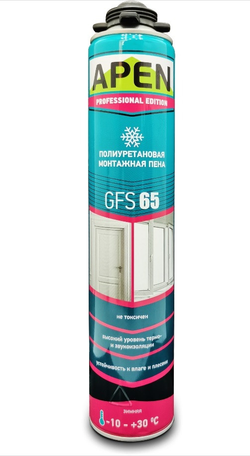 Піна монтажна APEN GFS65 профес. зима (-10 - +30С) 750 мл/872 гр