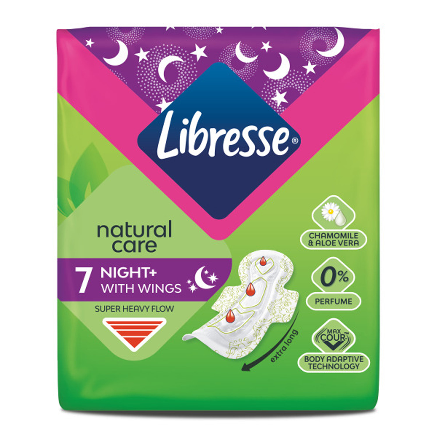 Розетка Лібрес Natyral Care Maxi Goodnight, 7 шт