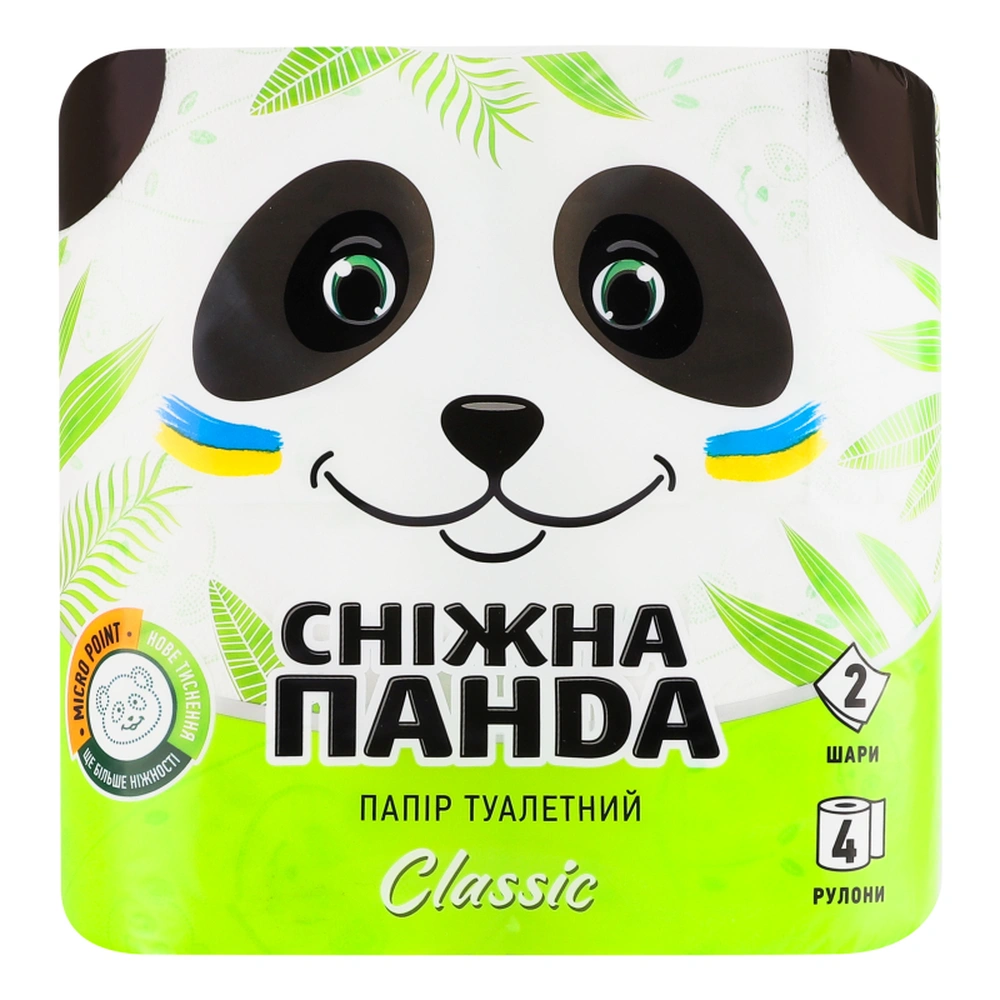 Туалетний Папір Сніжна панда класік 4 шт 2-х шар