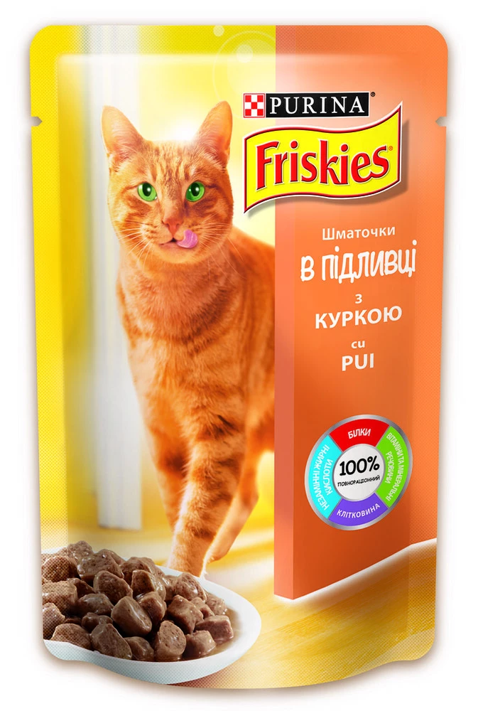 Фріскіс для котів Курка шматочки у соусі 26*85г