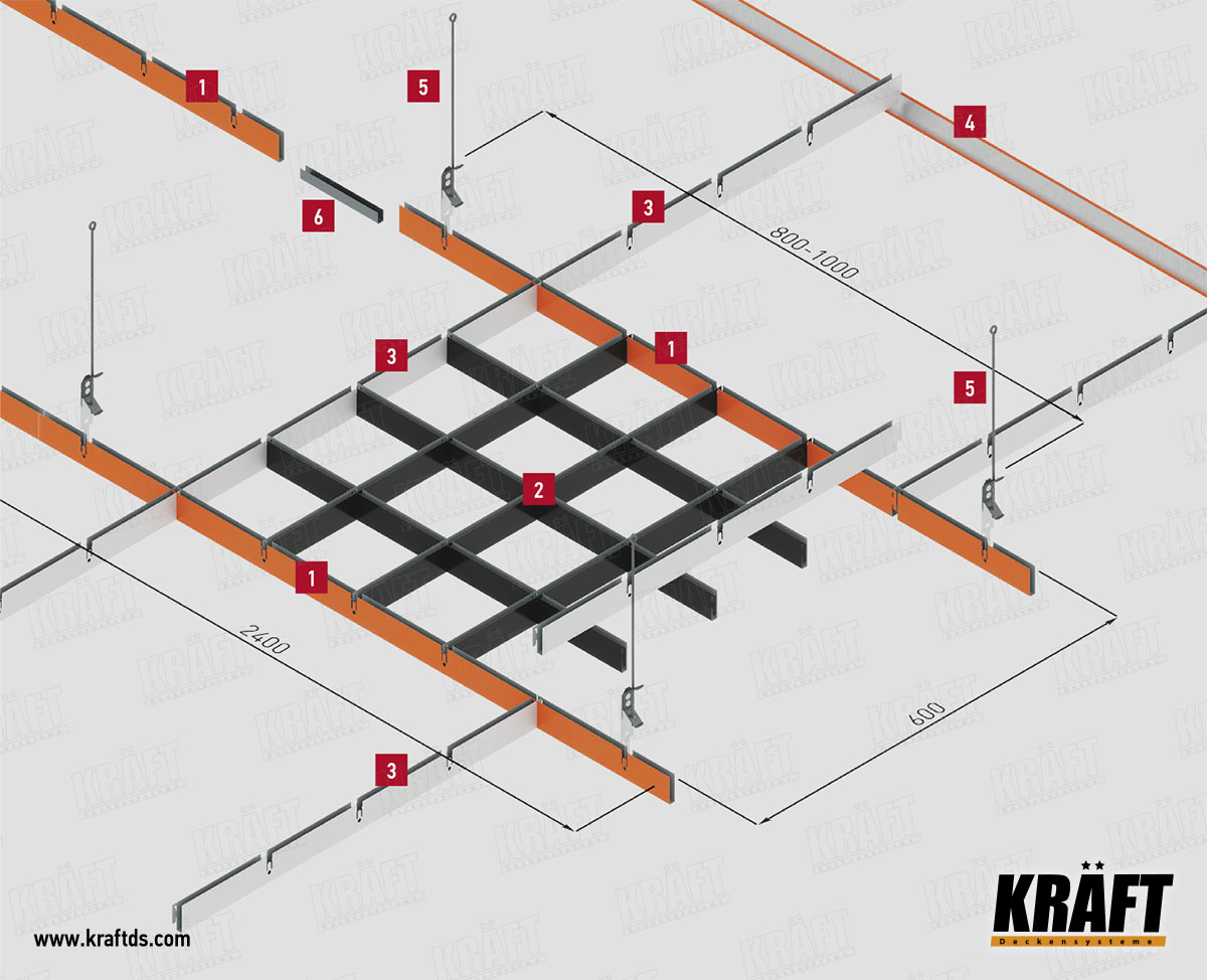 KRAFT Профіль Грильято Класичний Повздовжній S9 x Н40 x 600 яч. 100 RAL 9005