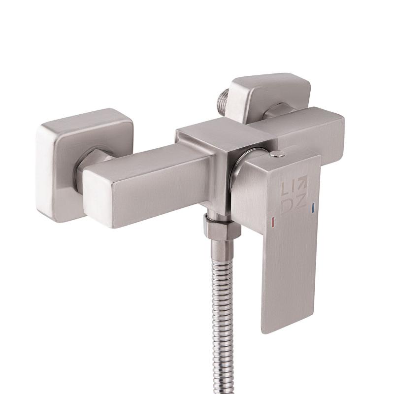 Змішувач для душу Kubis 010, Nickel (k35) із душовим гарнітуром LDKUB010NKS28535 Lidz — фото 4