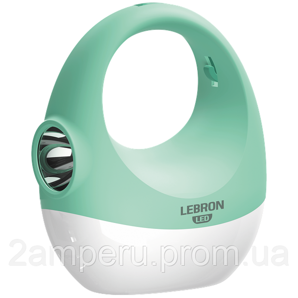 LED ліхтар кемпінговий LEBRON L-HL-617, 7.5W, 1200mAh*2 Li-Ion, зелений, USB — фото 4