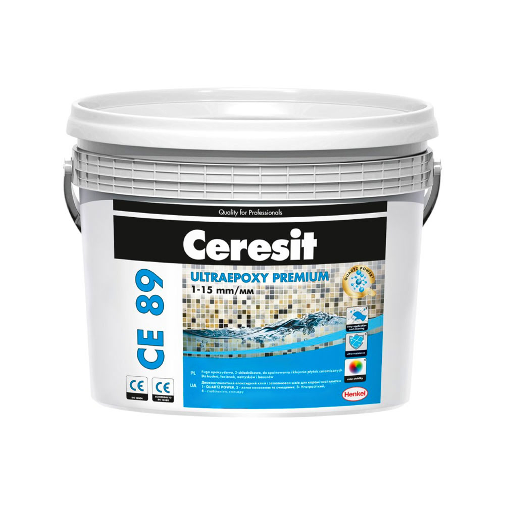 Затирка для плитки Ceresit CE 89 Ultraepoxy Premium 2,5 кг №801 Біла