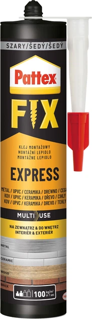Рідкі цвяхи PATTEX Fix Express клей монтажний 375г тубус (12шт)